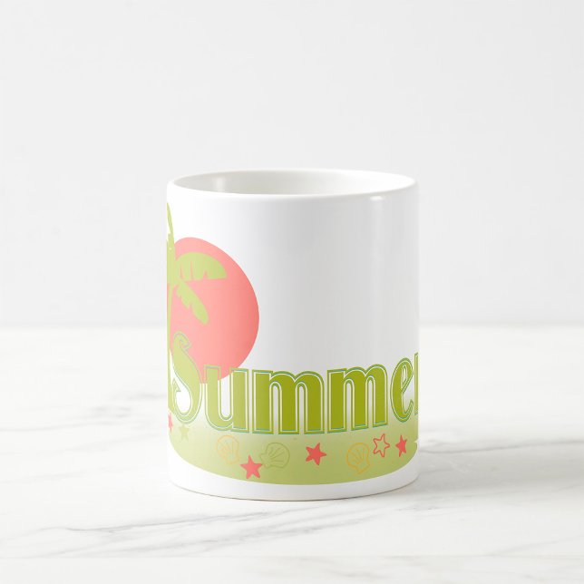 Caneca De Café Palm Tree Summer com Sun e Beach (Criador carregado)