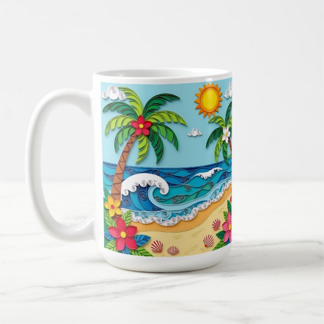 Caneca De Café Palm Trees on the Beach  (Esquerda)