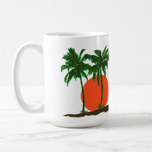 Caneca De Café Palm Trees Sunset Sun Surf Beach