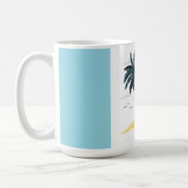 Caneca De Café Palma Tropical de Férias de Praia Cuta