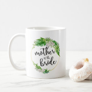 Caneca De Café Palma tropical Wreath Mãe da Noiva