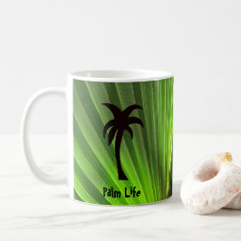 Caneca De Café Palma Verde Frente com Palma de Árvore