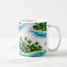 Caneca De Café Palmeira da Ilha Tropical