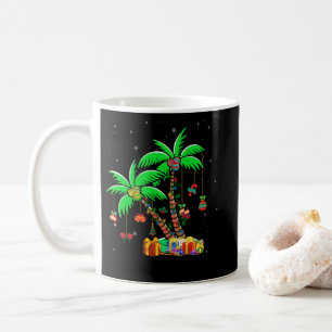 Caneca De Café Palmeira de Natal - Luzes tropicais de coco de Nat