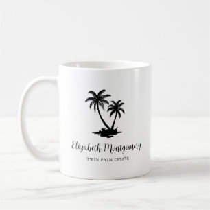Caneca De Café Palmeira Tropical Personalizada