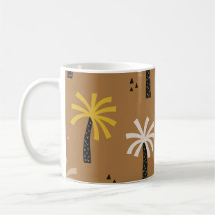 Caneca De Café Palmeiras de desenho, padrão de crianças escandina