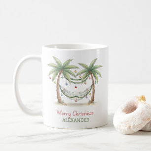 Caneca De Café Palmeiras de Natal Costeiras Com Rede