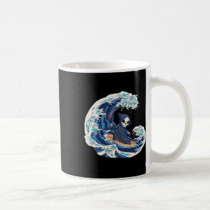 Caneca De Café Palmeiras de Prancha de Surfe Ondas Surfista Praia