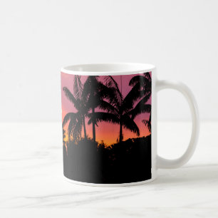 Caneca De Café Palmeiras em silhueta, Havaí