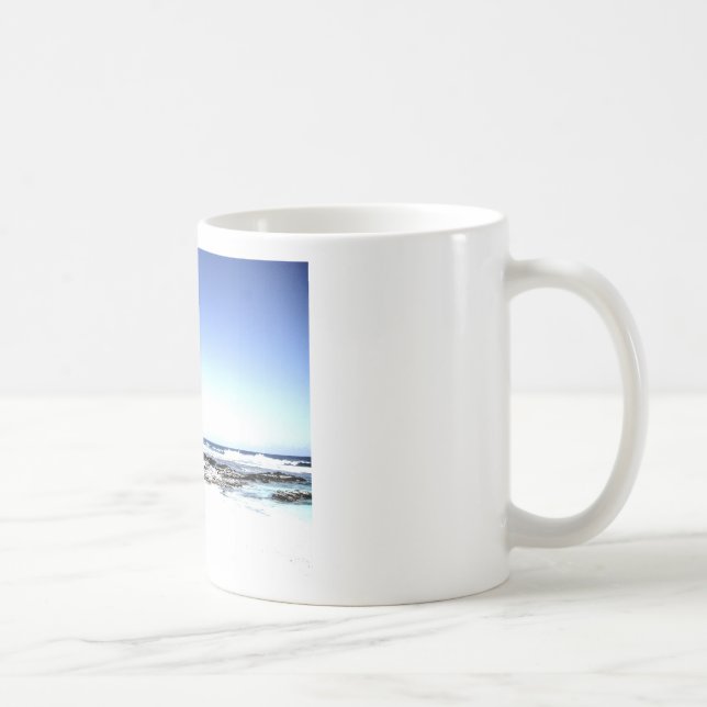 Caneca De Café Palmeiras exóticas e praia paraísa (Direita)