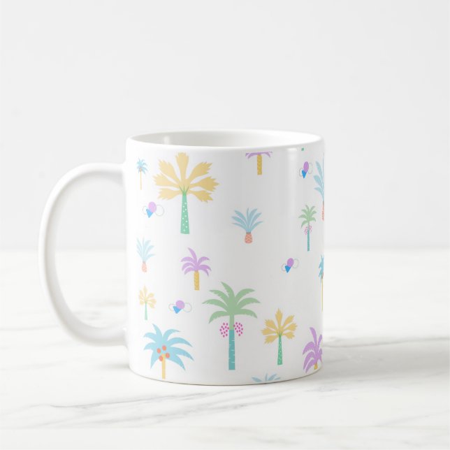 Caneca De Café Palmeiras Gráficas Retro (Esquerda)