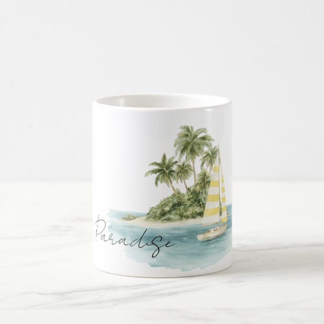 Caneca De Café Palmeiras Ilha do Paraíso Barco (Centro)