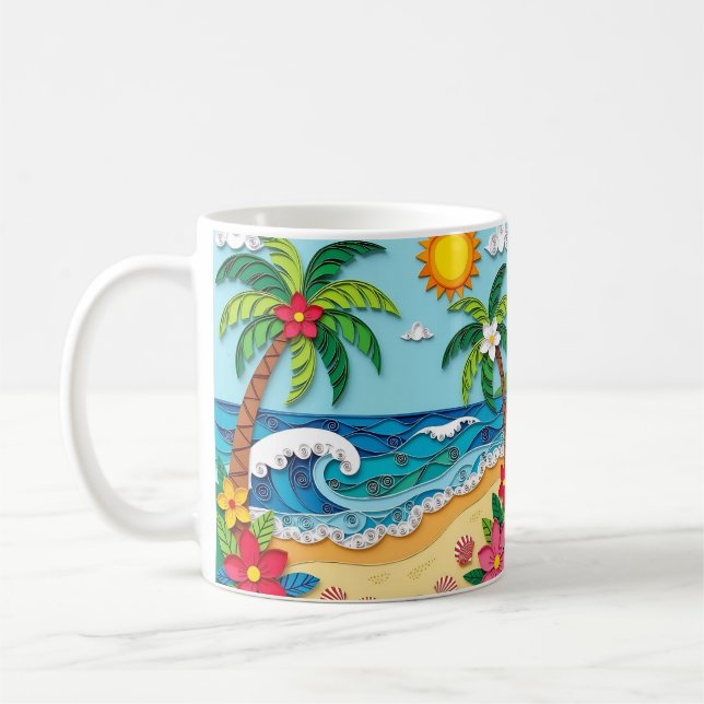 Caneca De Café Palmeiras na Praia  (Esquerda)