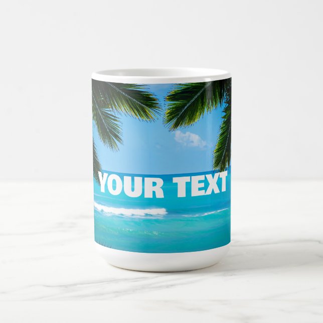 Caneca De Café Palmeiras personalizadas em uma praia (Centro)