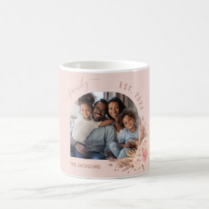 Caneca De Café Pampas rosa dourado floral cor-de-rosa fotografia