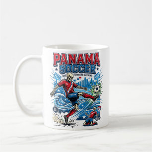 Caneca De Café Panamá Futebol Esqueleto Atacante Nações Cartaz Es
