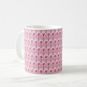 Caneca De Café Pancas cor-de-rosa - padrão de papel de parede re
