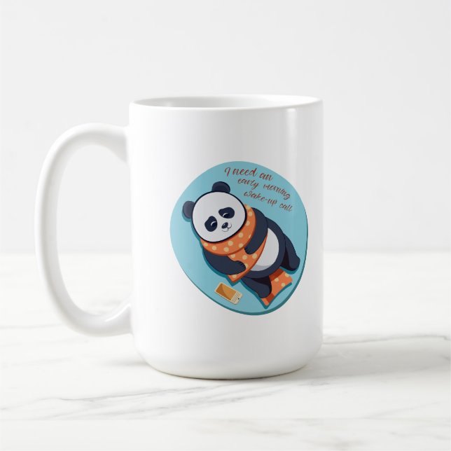 Caneca De Café panda adorável precisa de chamada matinal (Esquerda)