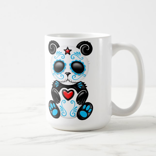 Caneca De Café Panda azul do açúcar do zombi (Direita)