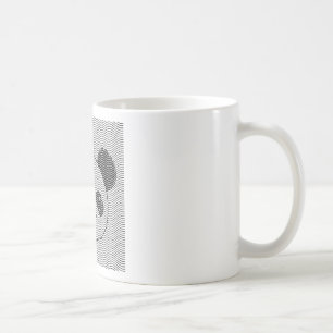 Caneca De Café Panda Bear Face On Wave Patterno