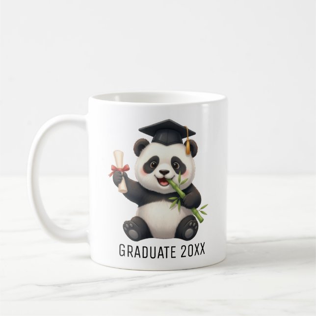 Caneca De Café Panda Bear Graduation Personalized (Esquerda)