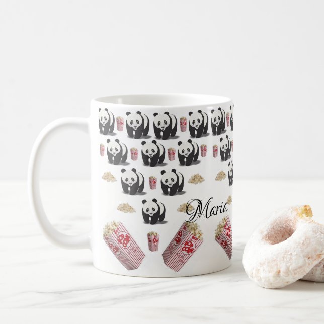 Caneca De Café Panda Bear Popcorn Mug (Com Donut)