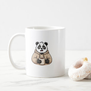 Caneca De Café Panda Café Desenho Animado Muito Cansado Para Func