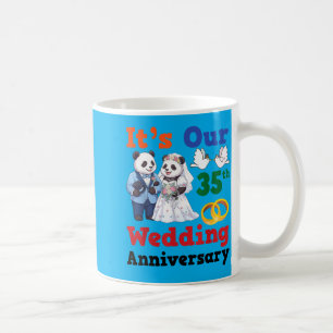 Caneca De Café Panda Casais Juntos no 35º Aniversário de Casament