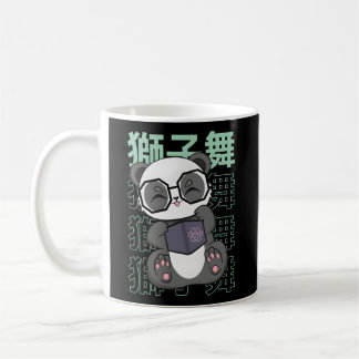 Caneca De Café Panda com Livro de Óculos Anime Japão Biblioteca K