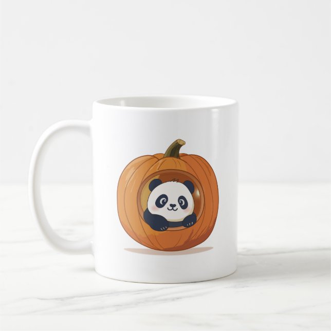 Caneca De Café Panda de Abóbora de Halloween Fofo (Esquerda)