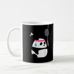 Caneca De Café Panda de badminton exausto engraçado fofo