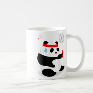 Caneca De Café Panda de Badminton Suando Perdido