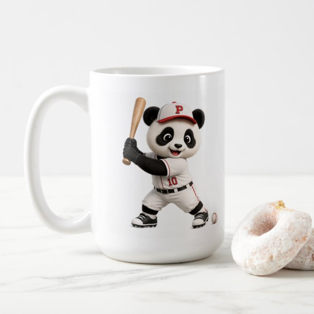 Caneca De Café Panda de beisebol  (Com Donut)