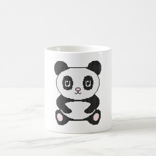Caneca De Café Panda de brinquedo de bordado cruzado original (Centro)
