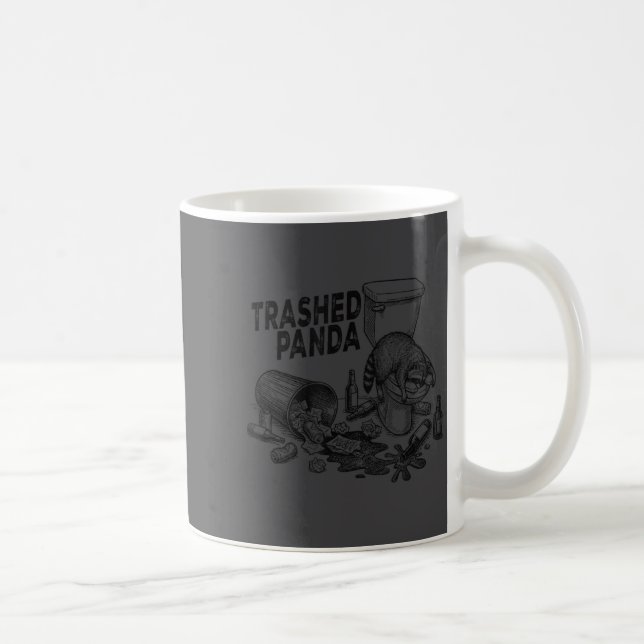 Caneca De Café Panda Destruído Funny Racoon Bêbado  (Direita)