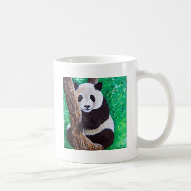 Caneca De Café Panda em pintura em árvore (Direita)