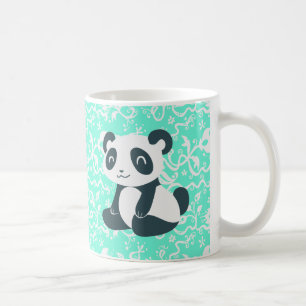 Caneca De Café Panda feliz bonito dos desenhos animados