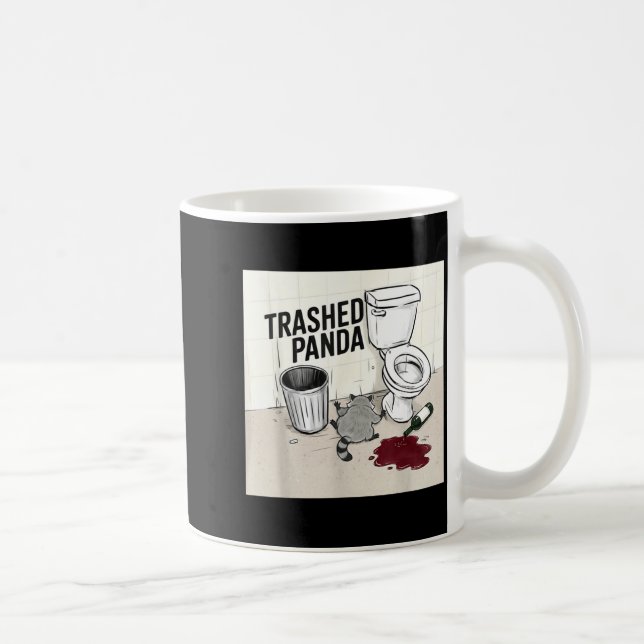 Caneca De Café Panda Guaxinim Bêbado Engraçado (Direita)
