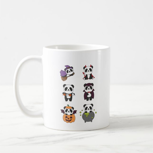Caneca De Café Panda Halloween Vampiro do Diabo da Bruxa Pumpkin (Esquerda)