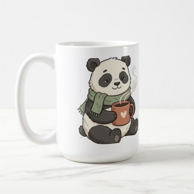 Caneca De Café Panda Mignon - Illustration Animal Café  (Esquerda)