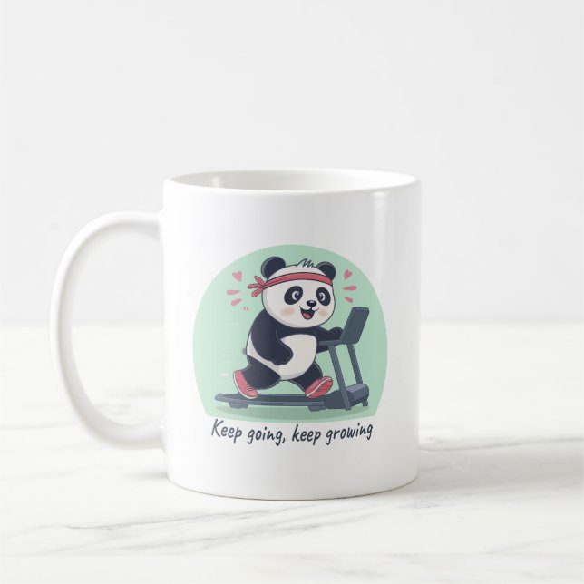 Caneca De Café Panda Motivacional Bonita em Esteira (Esquerda)