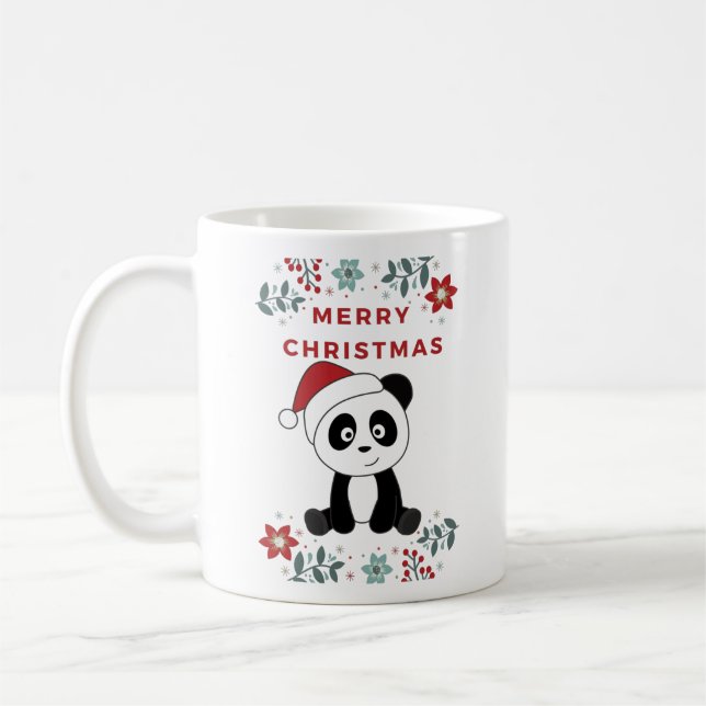 Caneca De Café Panda Natal Animais de Inverno Pandas Café  (Esquerda)