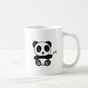 Caneca De Café Panda pequena bonito com uma vara de bambu