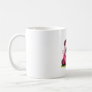 Caneca De Café Panda Pequeno Fofo com Morango
