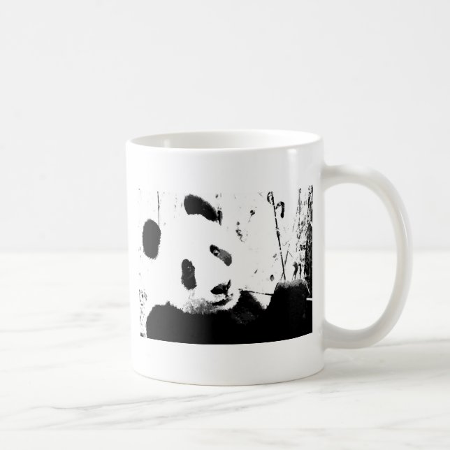 Caneca De Café Panda Preta e Branca (Direita)