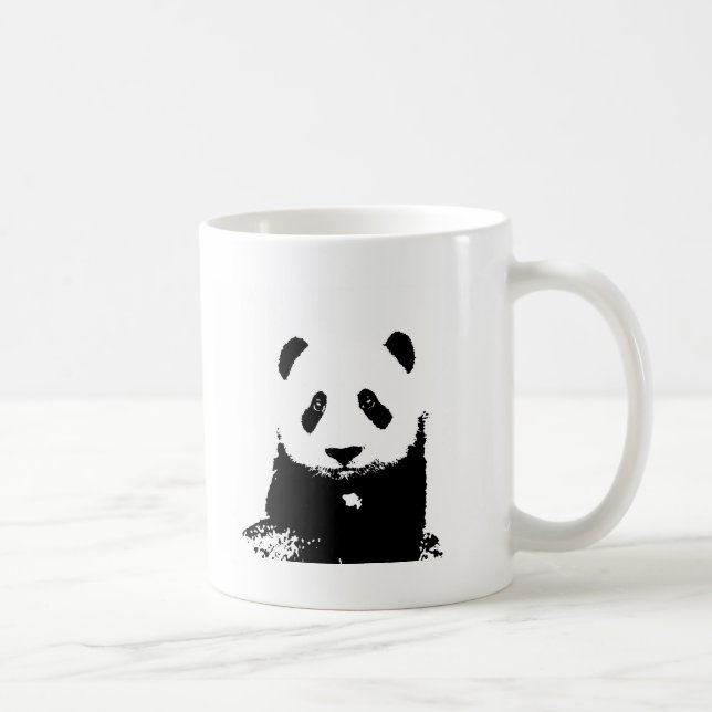 Caneca De Café Panda Preta e Branca (Direita)
