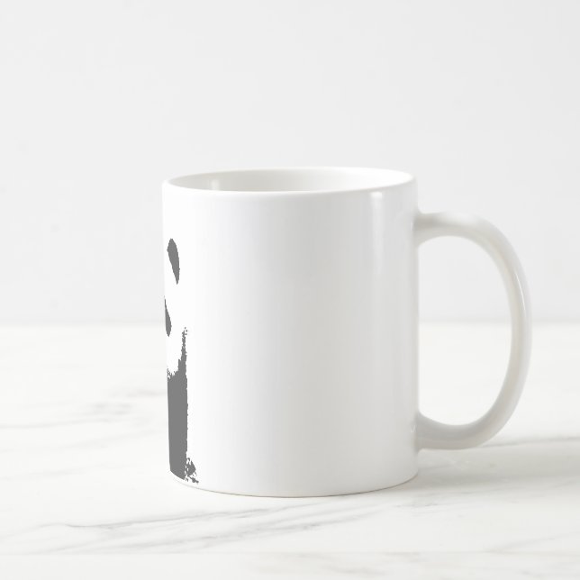 Caneca De Café Panda Preta e Branca (Direita)