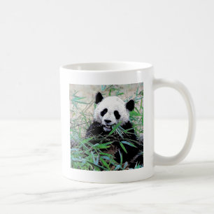Caneca De Café Panda que come as folhas