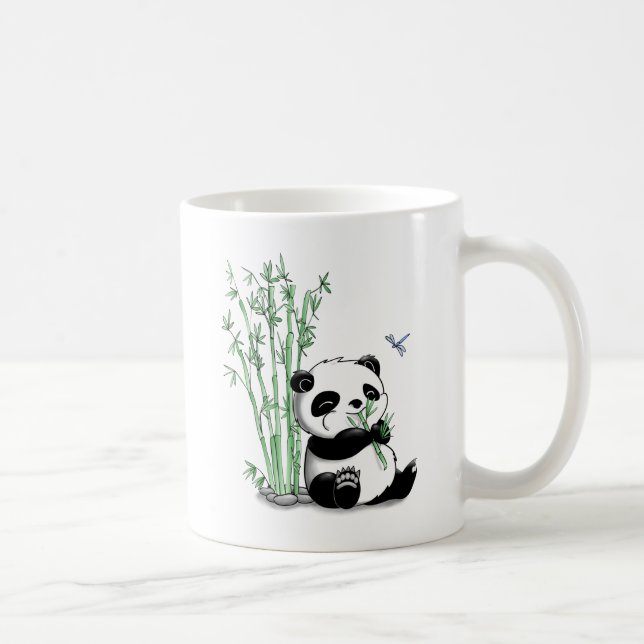 Caneca De Café Panda que come o bambu (Direita)