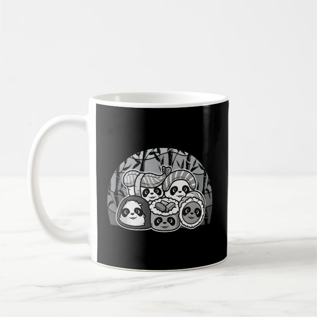 Caneca De Café Panda Sushi Japonês Kawaii Panda Bear (Esquerda)